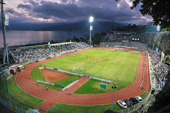 Rijeka, Croatia. 30th Aug, 2023. Players of HNK Rijeka during the training  session at HNK Rijeka Stadium in Rijeka, Croatia, on August 30, 2023. ahead  of the UEFA Conference League playoff 2nd